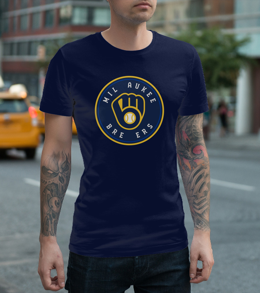 Milwaukee Brewers Baseball Glove T-Shirt