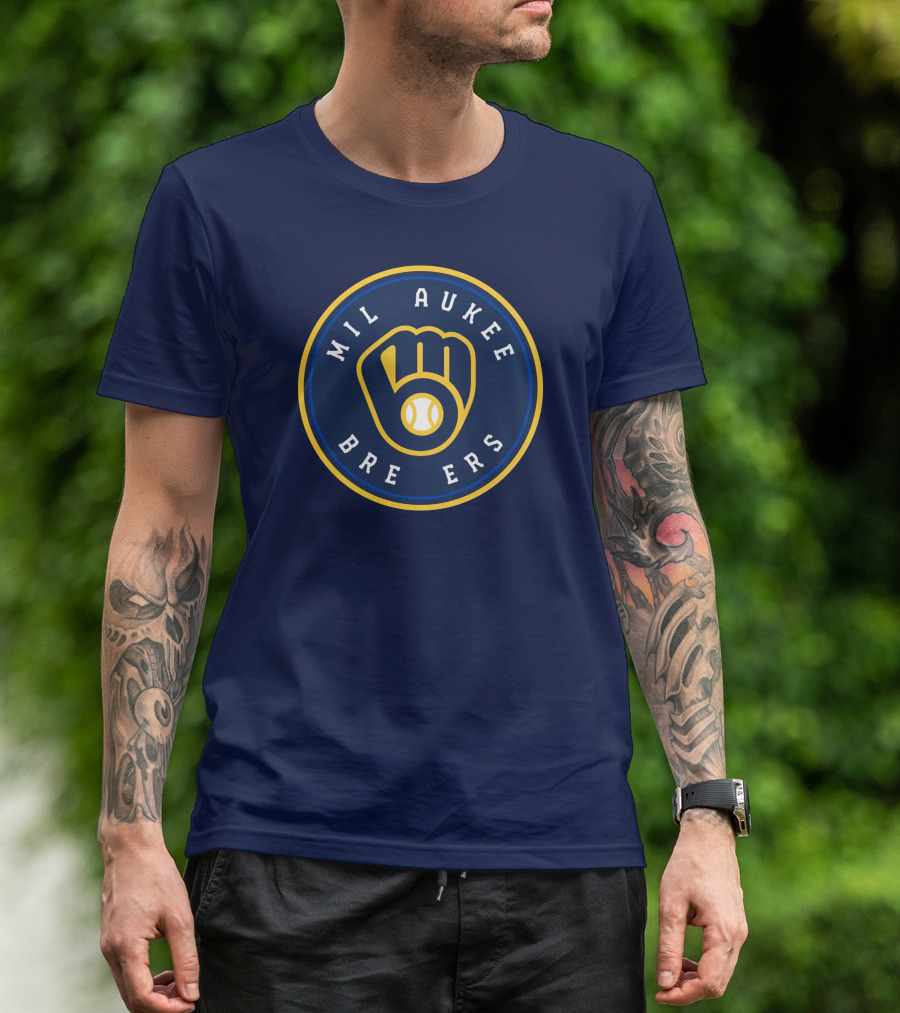Milwaukee Brewers Baseball Glove T-Shirt