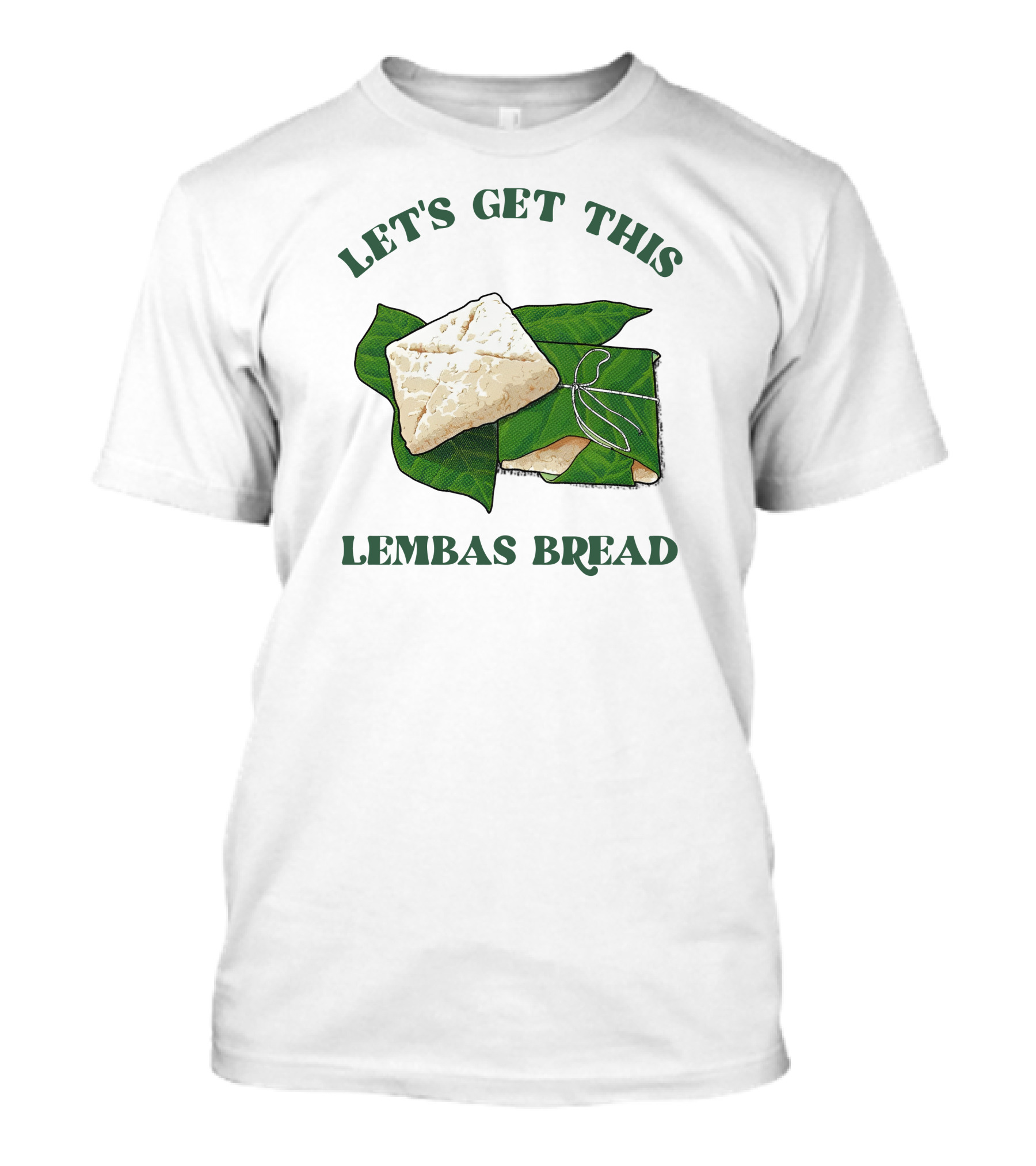 Let's Get This Lembas Bread Green Leaf Tolkien Reference T-Shirt