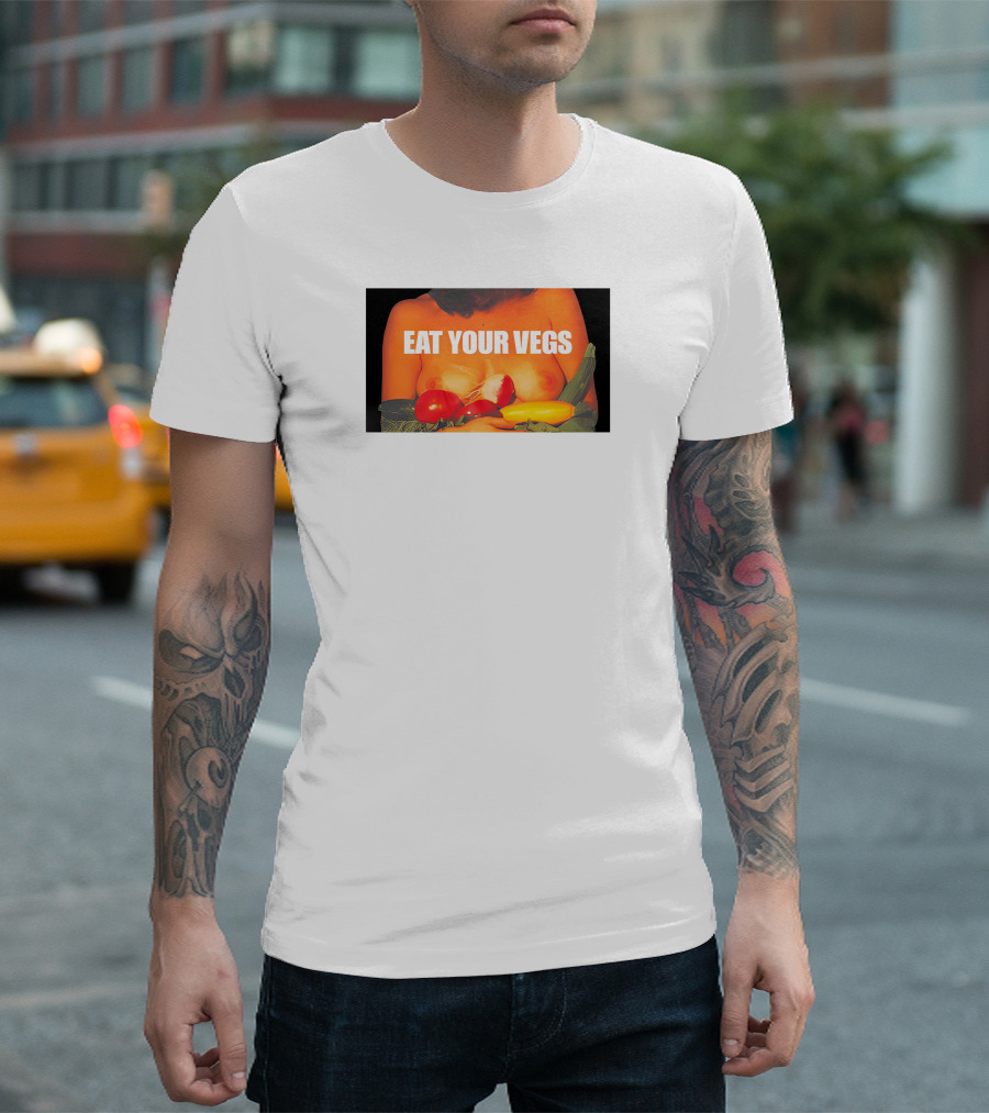 Jenna Lynn Meowri Eat Your Vegs Veggies Tomatoes Zucchini Peppers T-Shirt