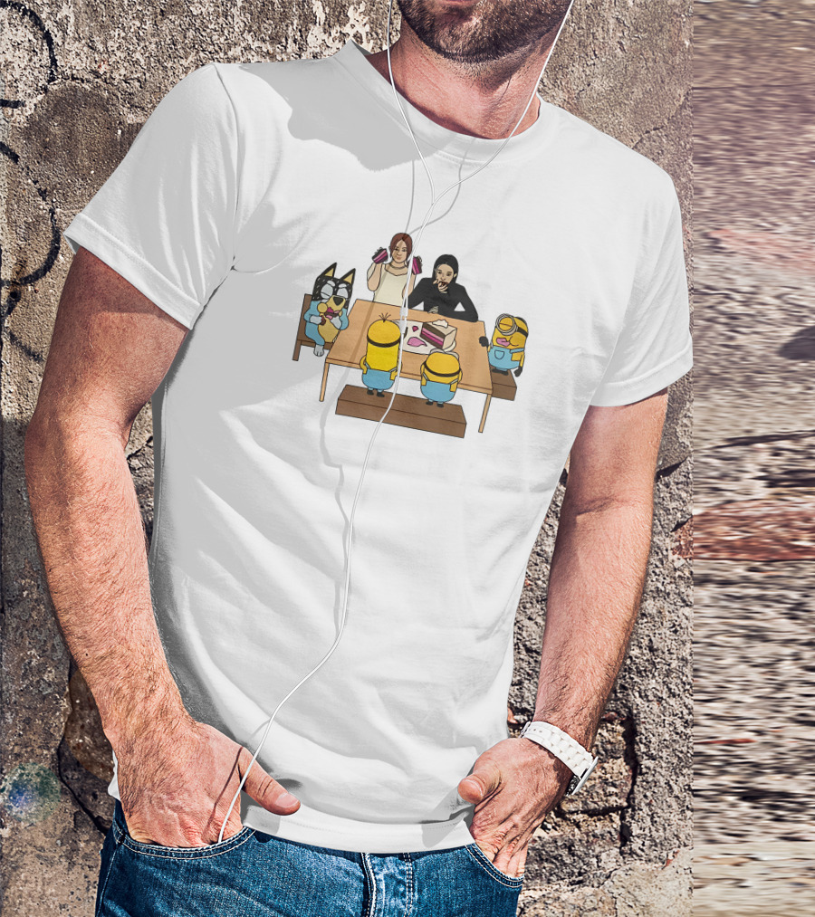 Irene Seulgi Dining Table Minions And Tom And Jerry Cake Scene T-Shirt
