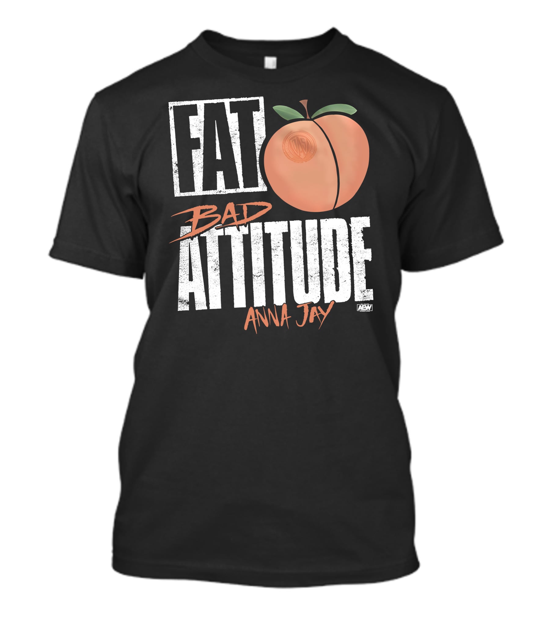 Fat Bad Attitude Anna Jay Aew Peach T-Shirt