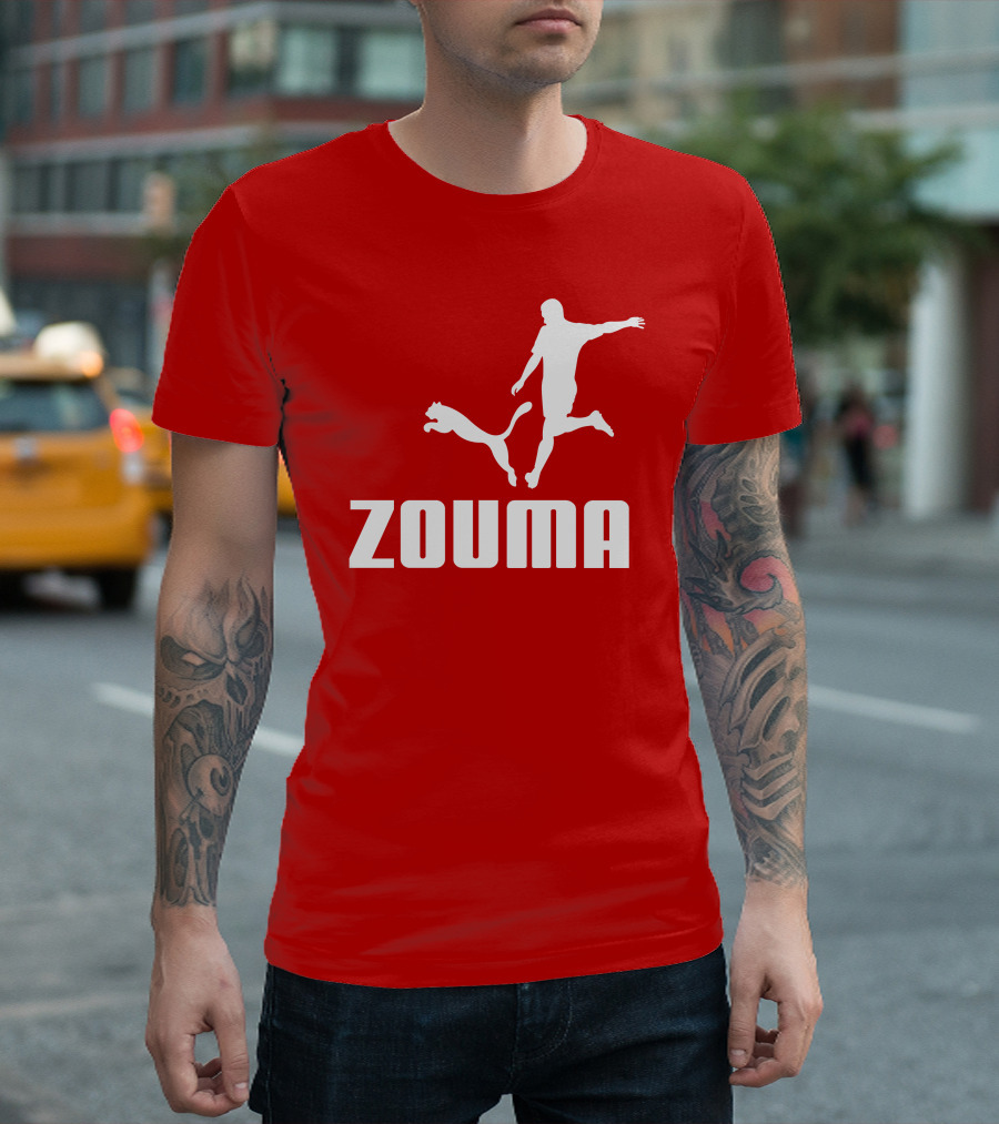 Zouma Player Silhouette With Cat Jumping T-Shirt