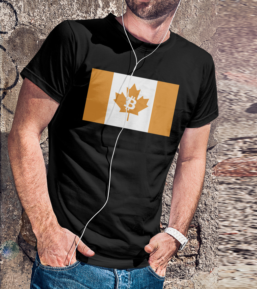The Best Business Show Merch Bitcoin Canada Maple Leaf Orange Flag T-Shirt