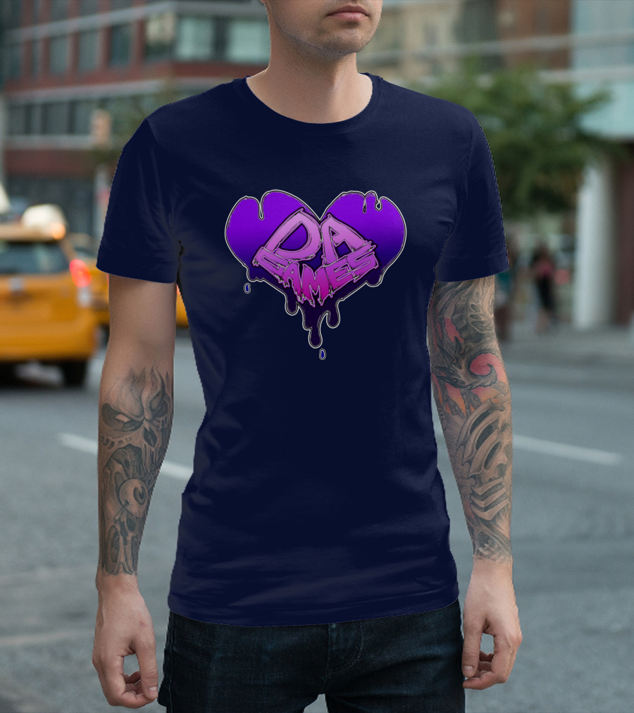 DA Games Purple Heart Valentine's Retro Gamer T-Shirt