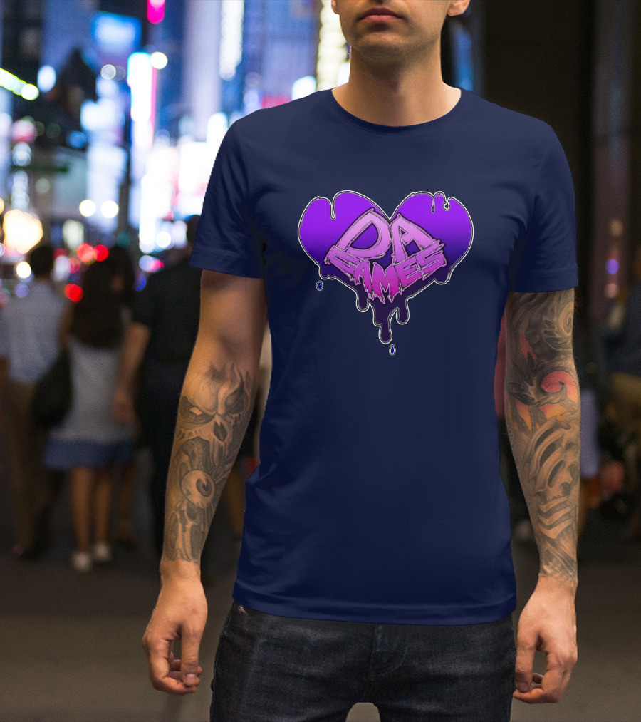 DA Games Purple Heart Valentine's Retro Gamer T-Shirt