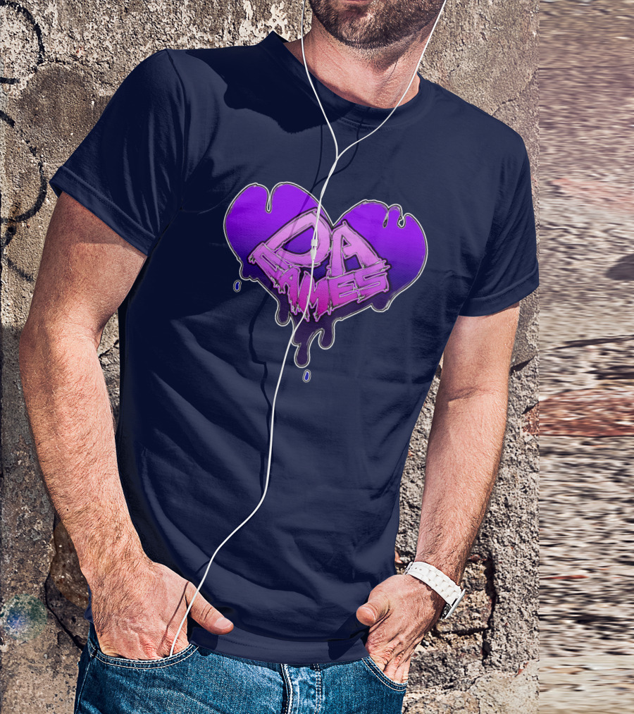 DA Games Purple Heart Valentine's Retro Gamer T-Shirt