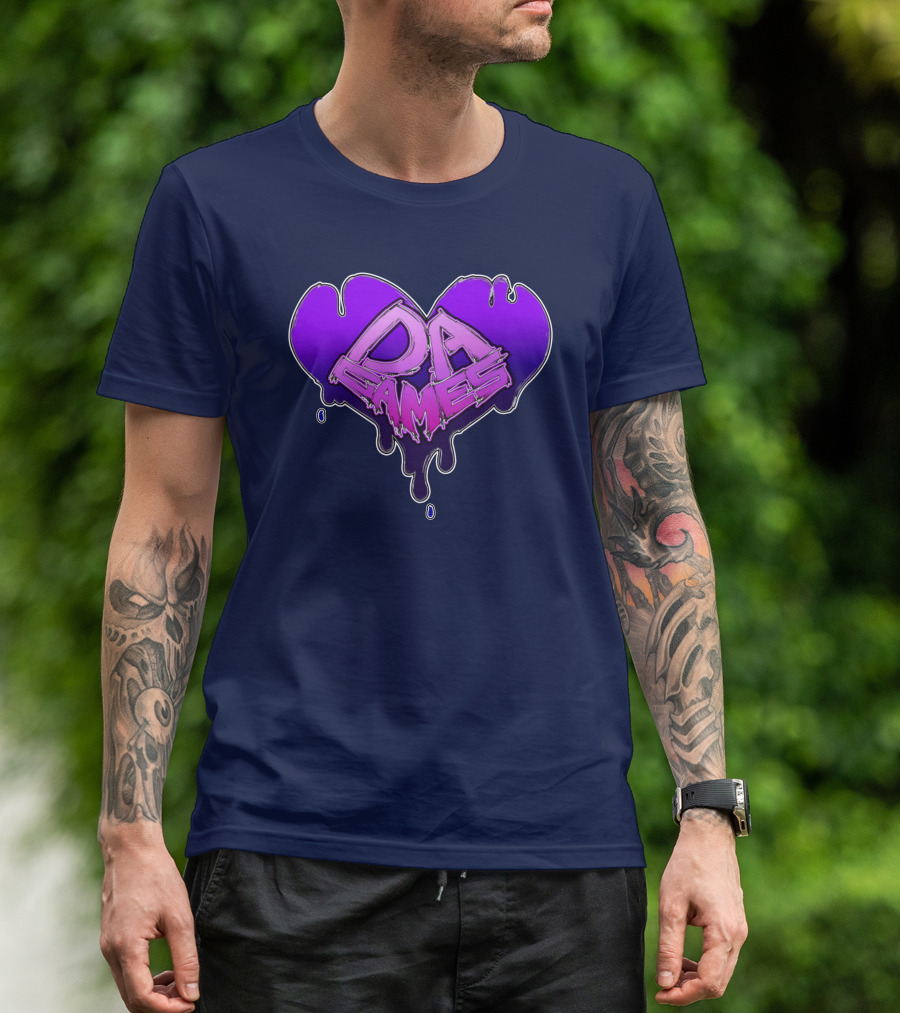 DA Games Purple Heart Valentine's Retro Gamer T-Shirt