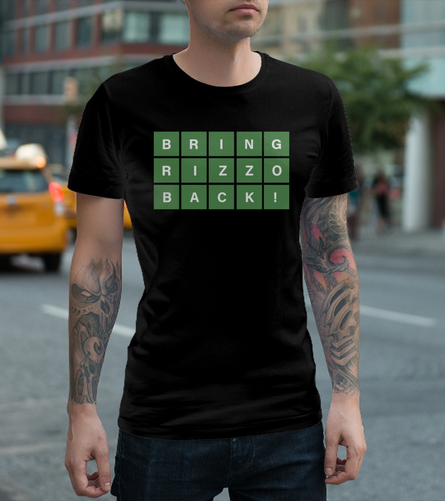 Obvious Merch Wordle Bring Rizzo Back Green Letter Tiles T-Shirt
