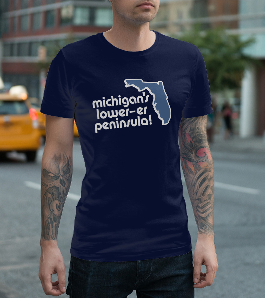 Michigan's Lower-Er Peninsula Mitten State Merch Map T-Shirt