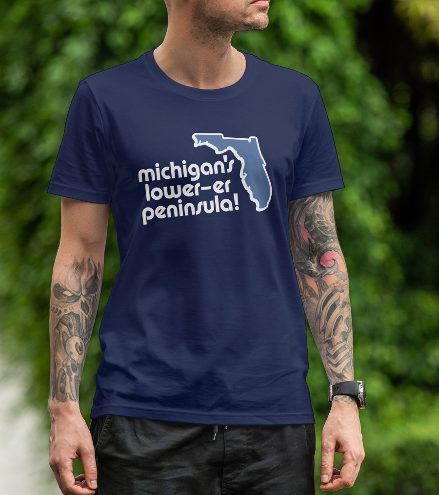 Michigan's Lower-Er Peninsula Mitten State Merch Map T-Shirt
