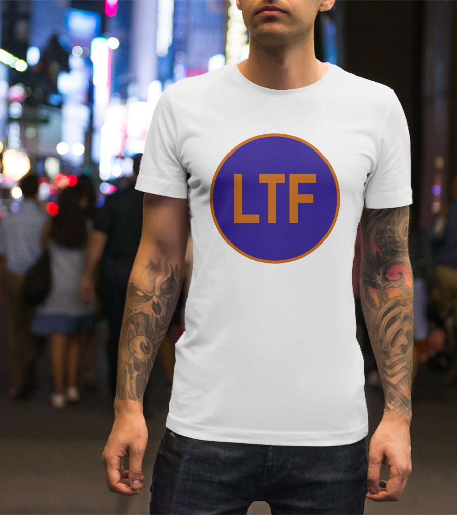 Doitfresh LTF Blue Circle Orange Border T-Shirt