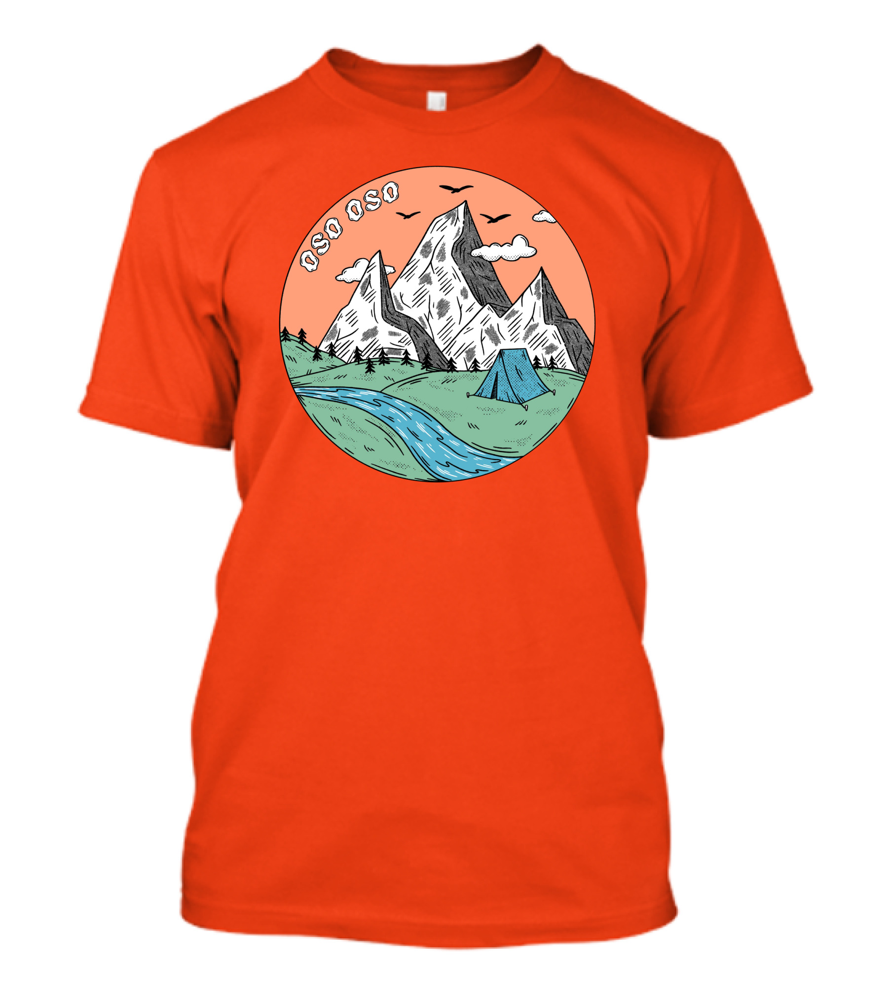 Christine Oso Oso River Tent Camping Mountains T-Shirt