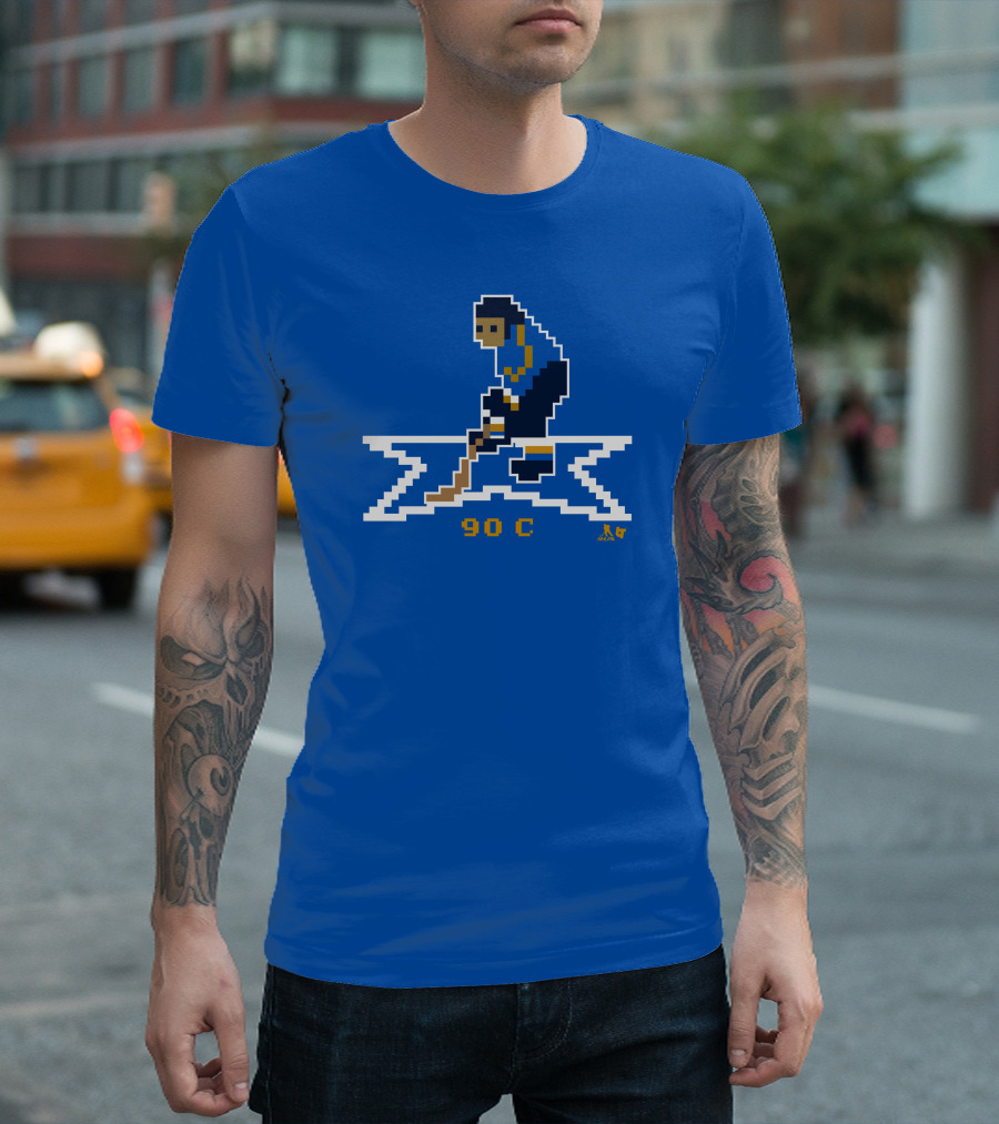Ryan O'Reilly Pixel Art Hockey Number 90 C Blues T-Shirt
