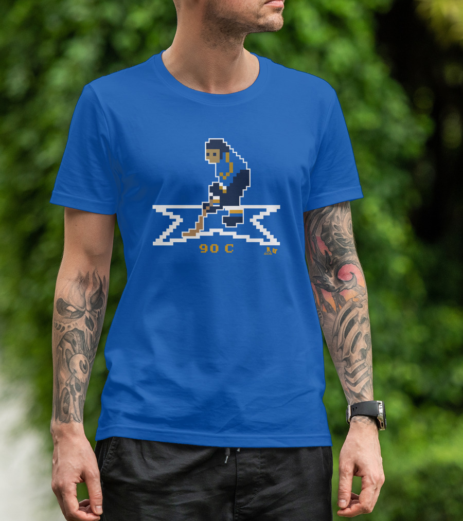 Ryan O'Reilly Pixel Art Hockey Number 90 C Blues T-Shirt