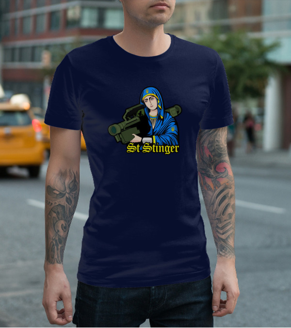 Saint Javelin St Stinger Blue And Yellow Soldier T-Shirt