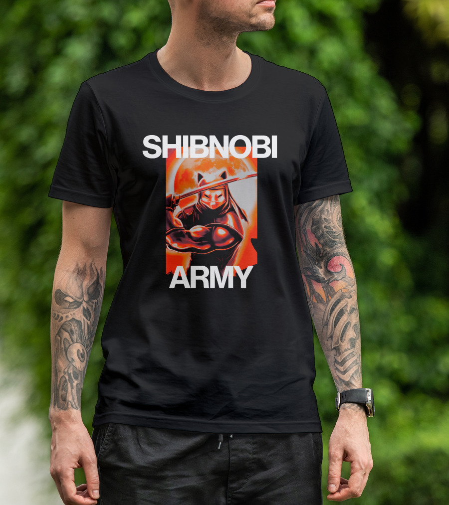 Shibnobi Army Shibnobi Ninja Cat Warrior Moon T-Shirt
