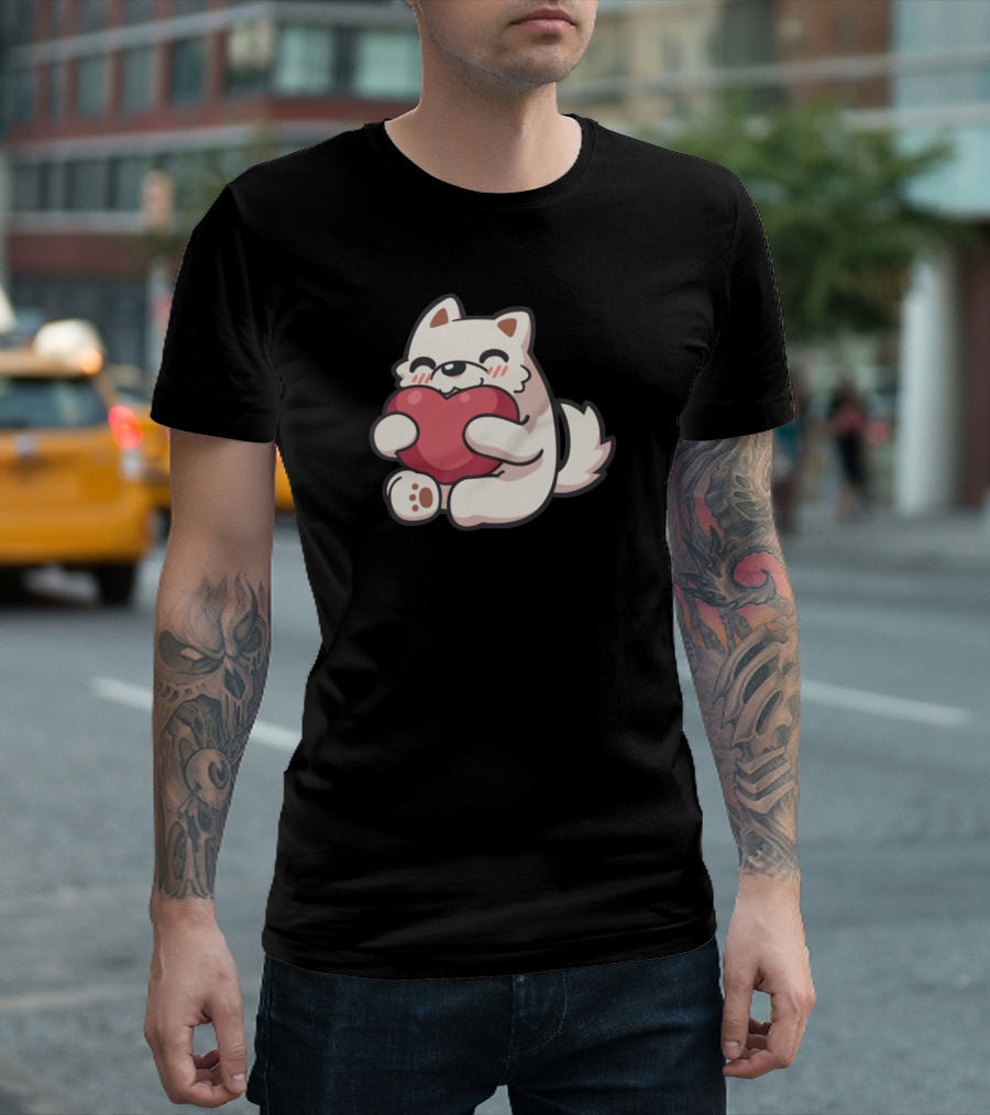 Stream Elements Merch Darkviperau Love Cute Puppy Heart T-Shirt