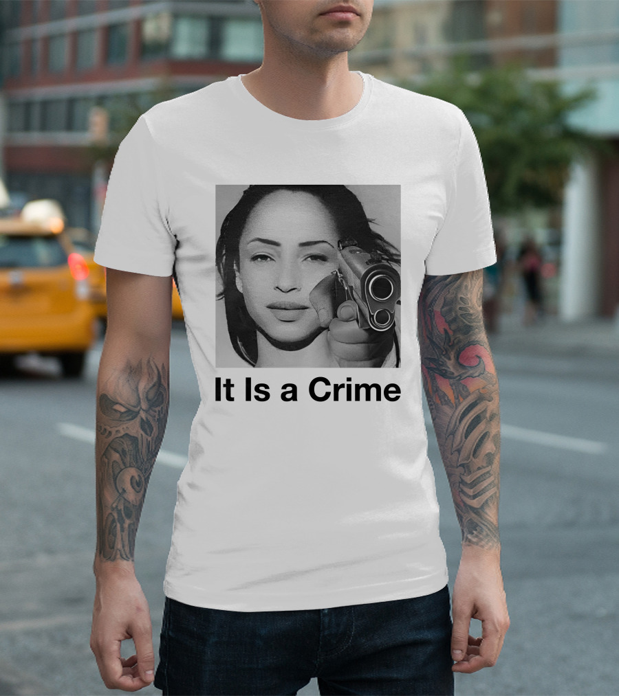 It Is a Crime Portrait Woman Holding Gun T-Shirt