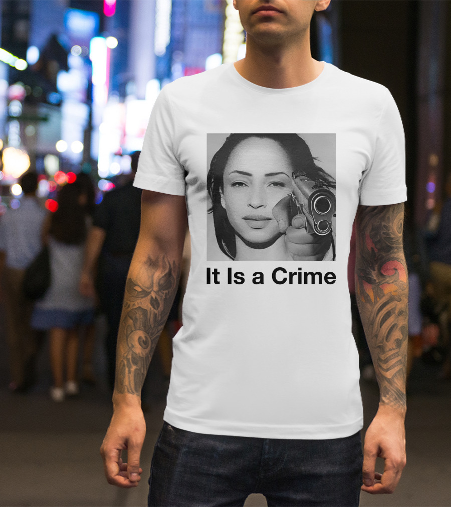 It Is A Crime Portrait Woman Holding Gun T-Shirt