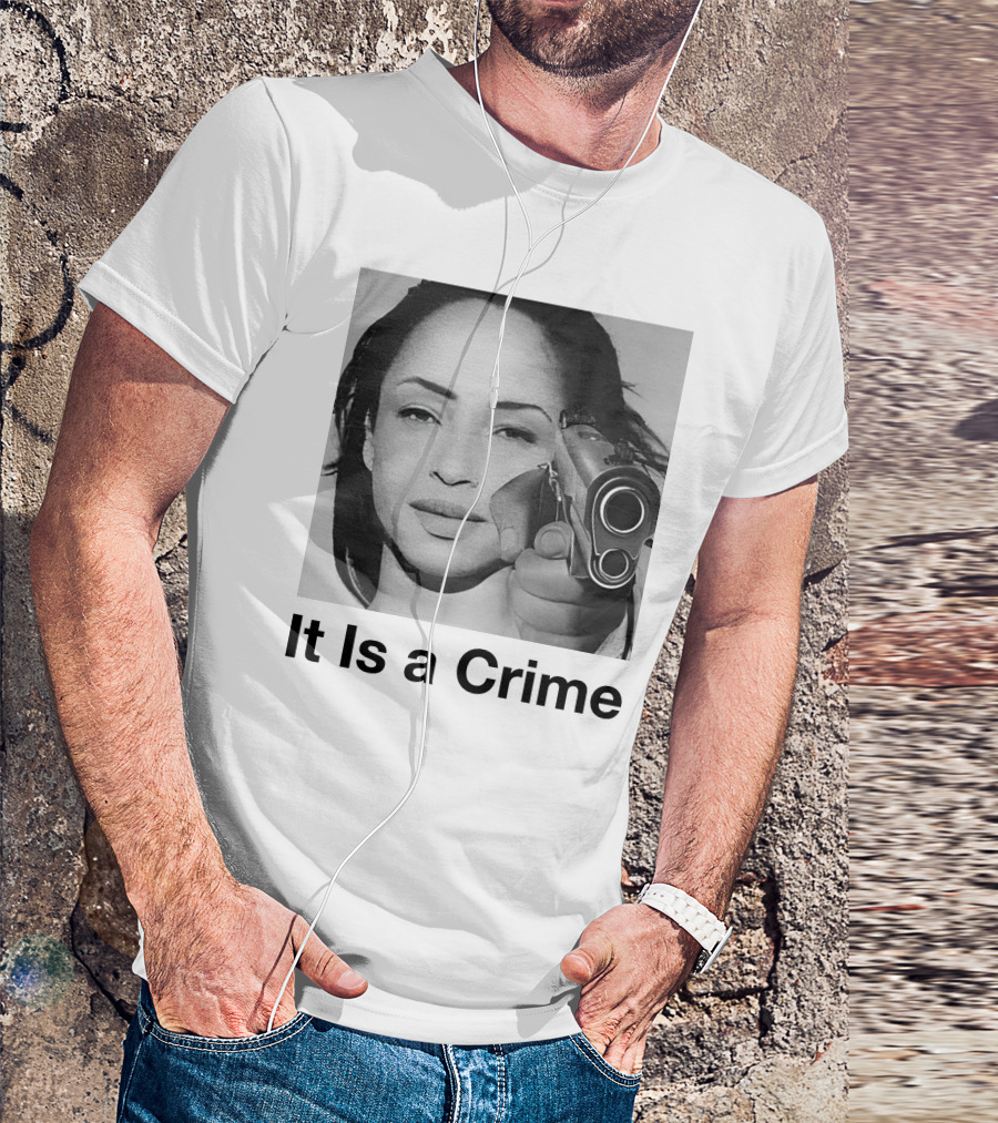 It Is A Crime Portrait Woman Holding Gun T-Shirt