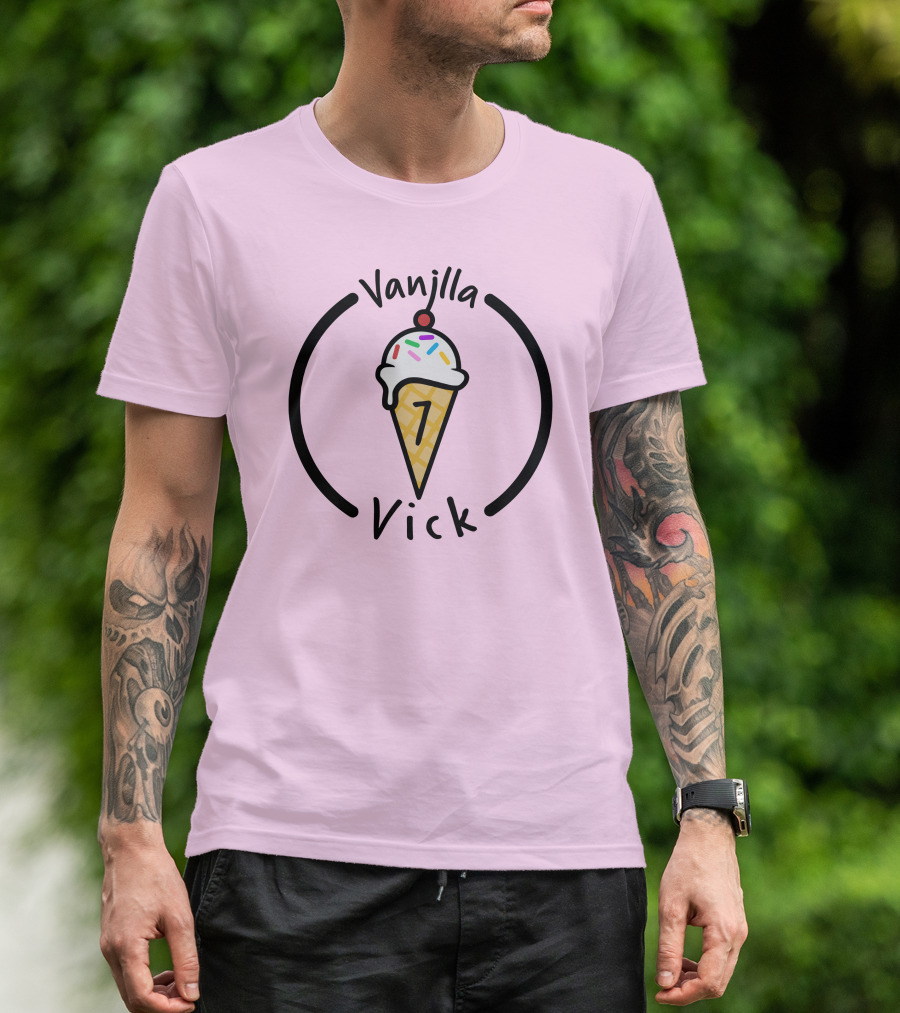 Vanilla Vick Ice Cream Cone No Border T-Shirt