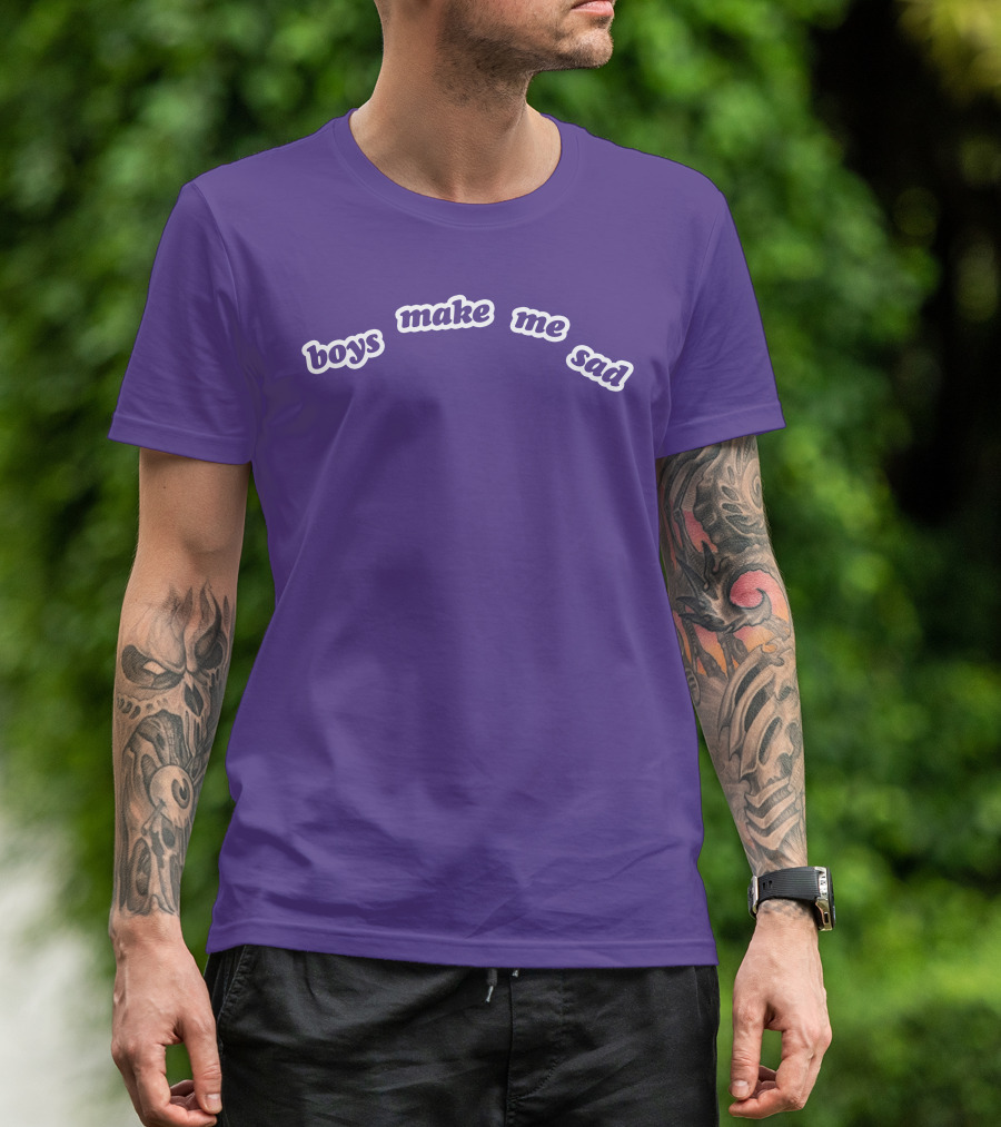 Boys Make Me Sad Purple Text Shirt Stylish T-Shirt