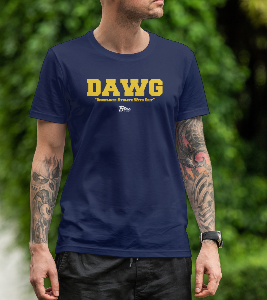 DAWG Disciplined Athlete With Grit Blue By Ninety T-Shirt