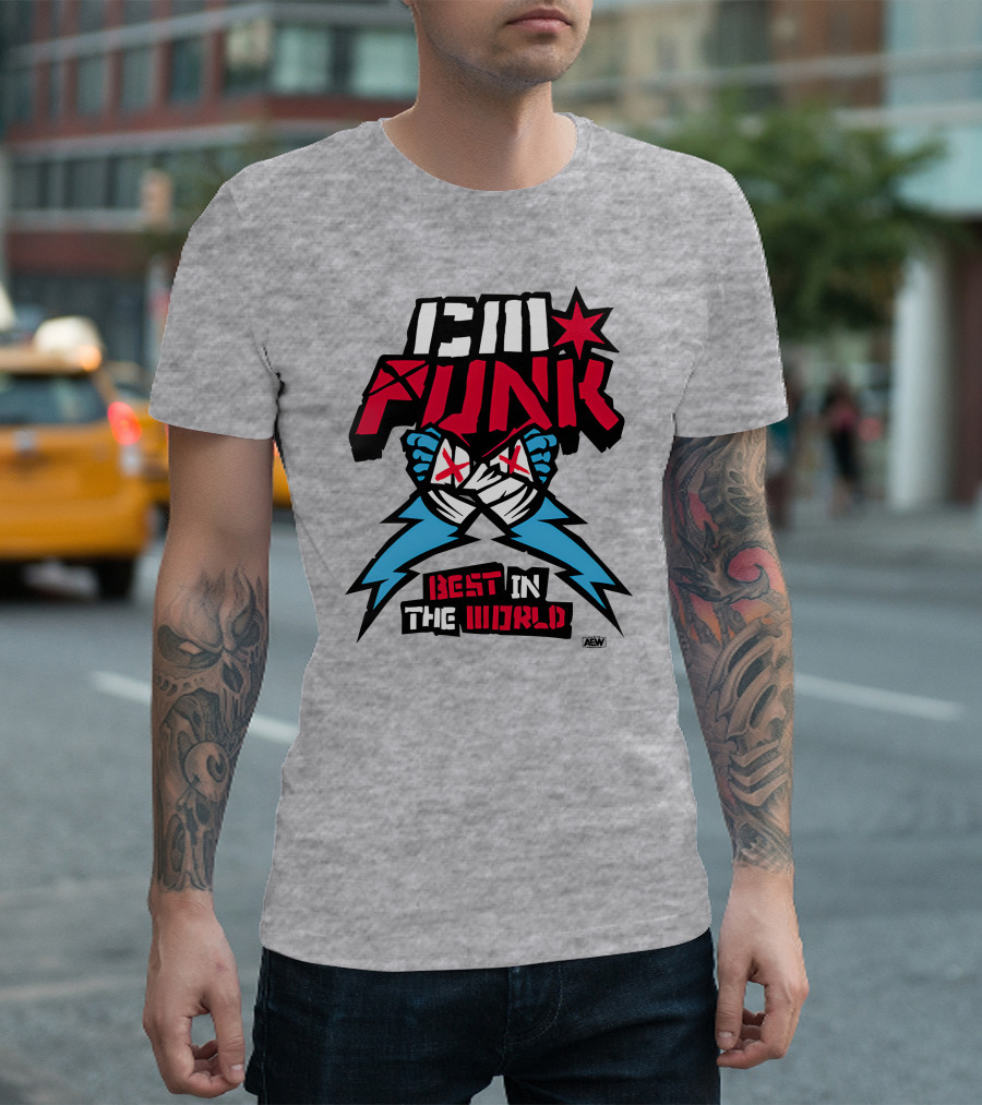 CM Punk AEW Best in the World Supercharged Ringer T-Shirt