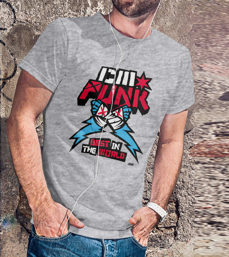 CM Punk AEW Best In The World Supercharged Ringer T-Shirt