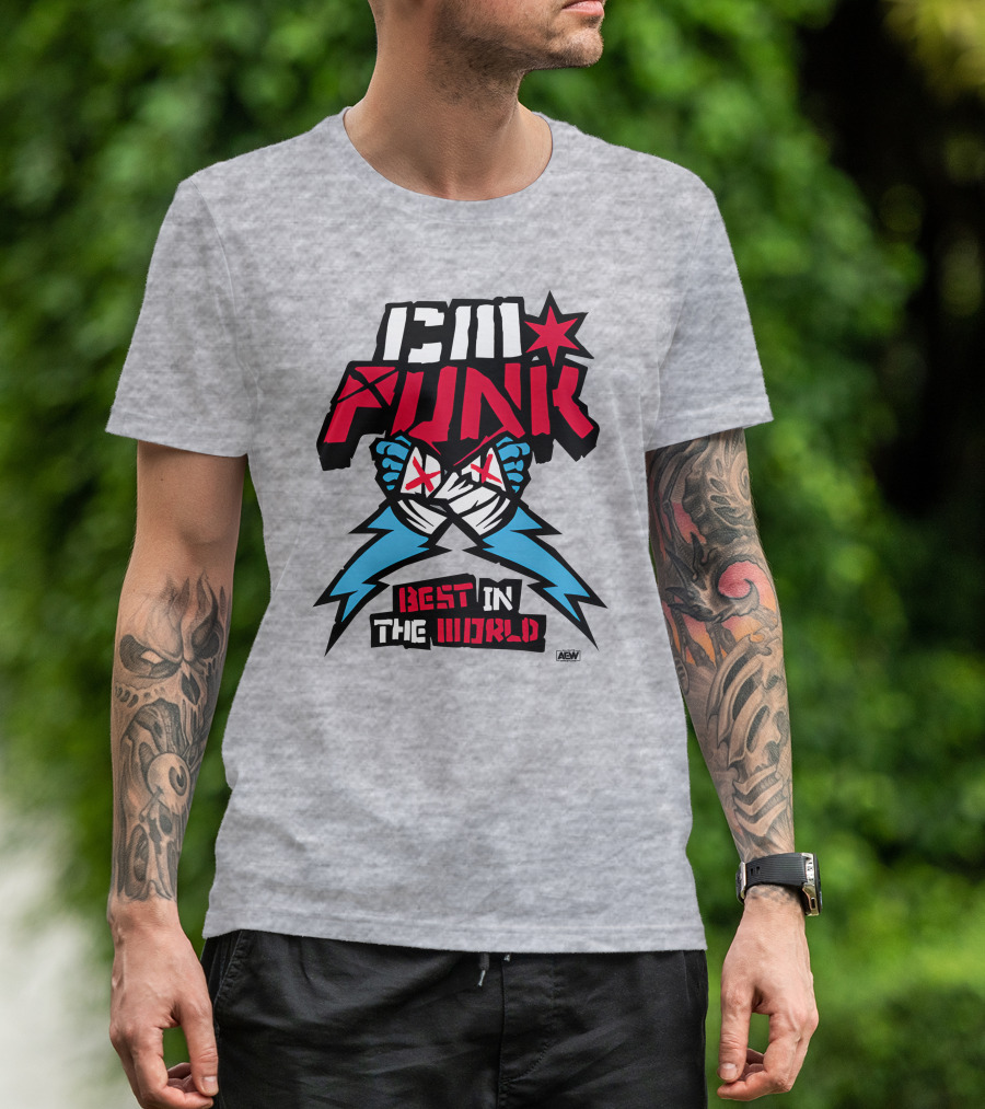 CM Punk AEW Best In The World Supercharged Ringer T-Shirt