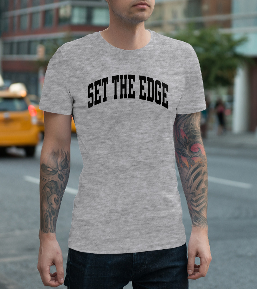 SET THE EDGE Football Defensive Strategy T-Shirt