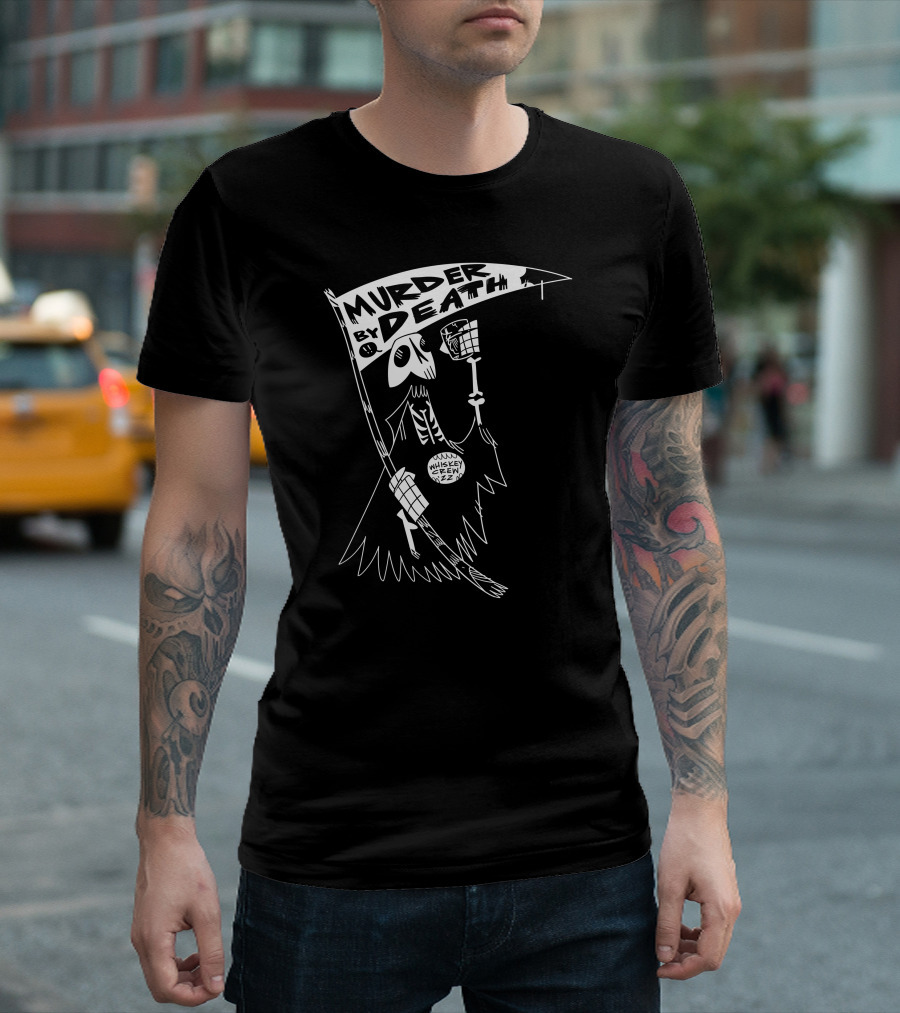 Murder By Death Whiskey Crew '22 Skeleton Banner T-Shirt