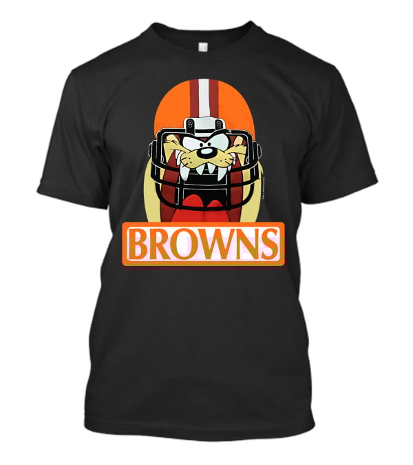 1993 Cleveland Browns Warner Bros Tazmanian Taz Devil Helmet Browns T-Shirt