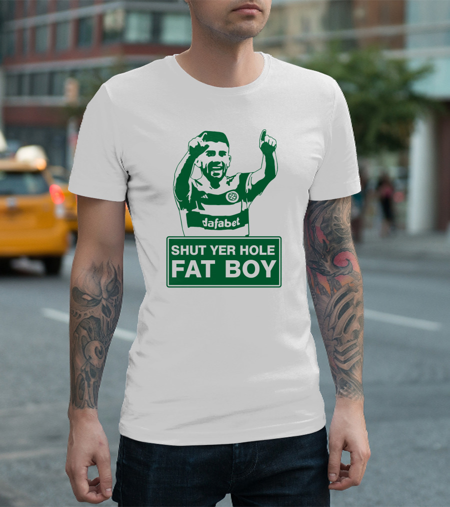 Greg Taylor Shut Yer Hole Fat Boy Celtic Football Dafabet T-Shirt