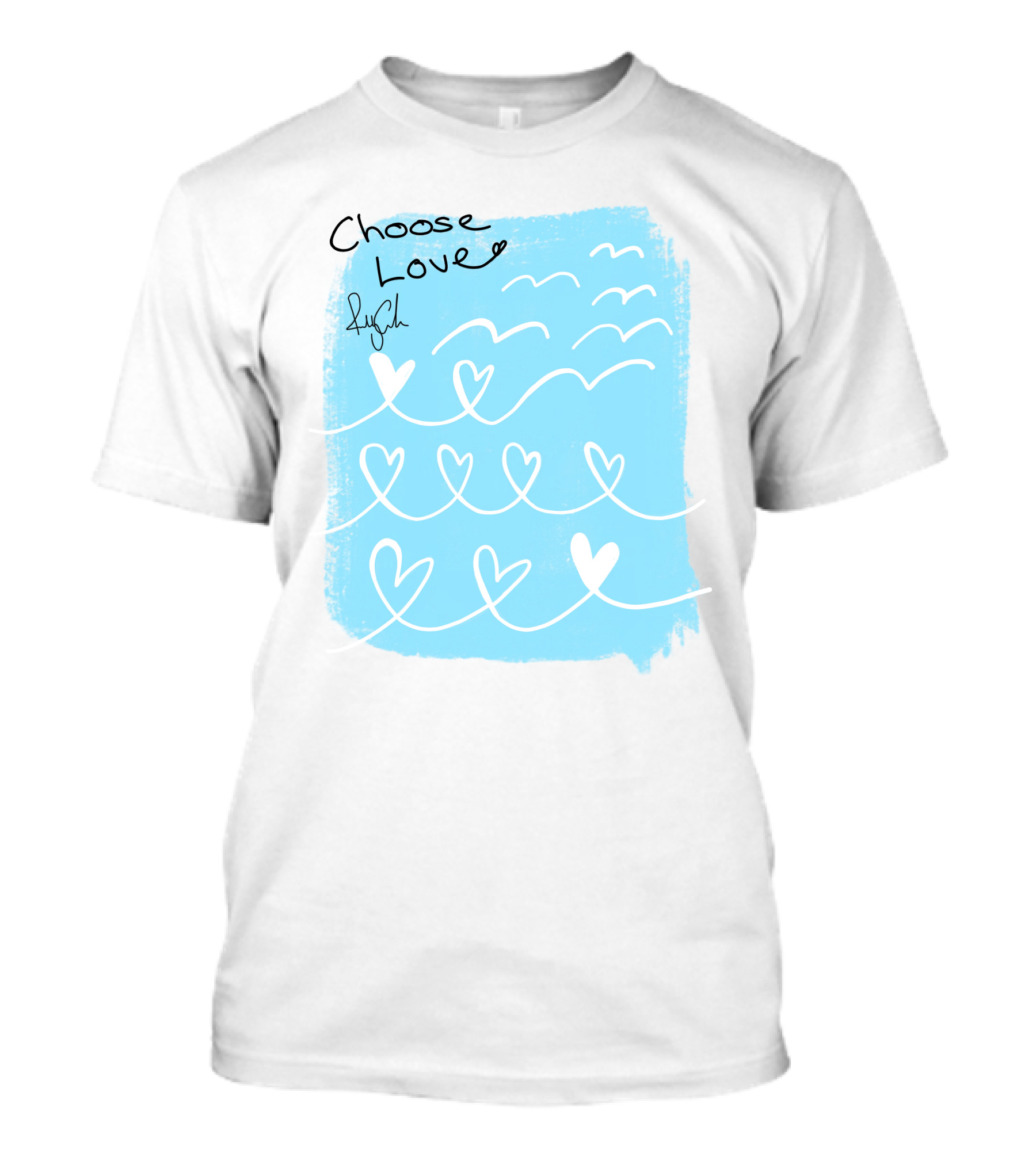 Freddy Carter Everpress Choose Love Heart Waves Blue Print T-Shirt