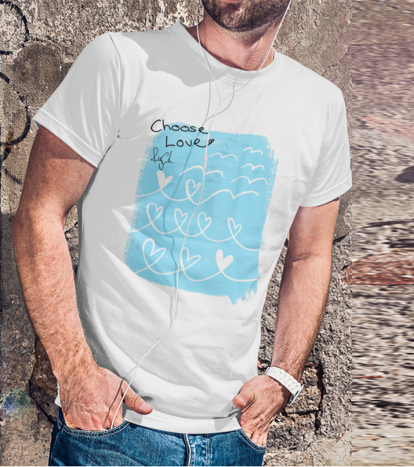Freddy Carter Everpress Choose Love Heart Waves Blue Print T-Shirt