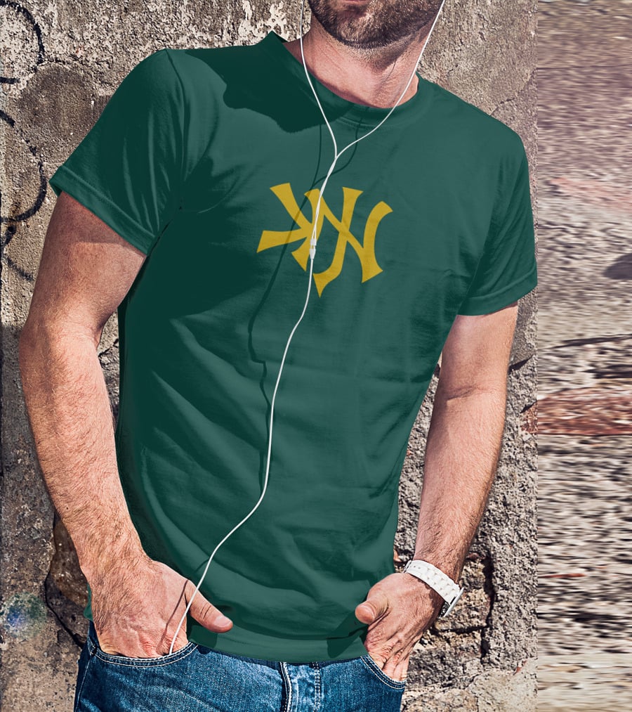 Knj Fanjoy Yankees Logo Green Gold T-Shirt