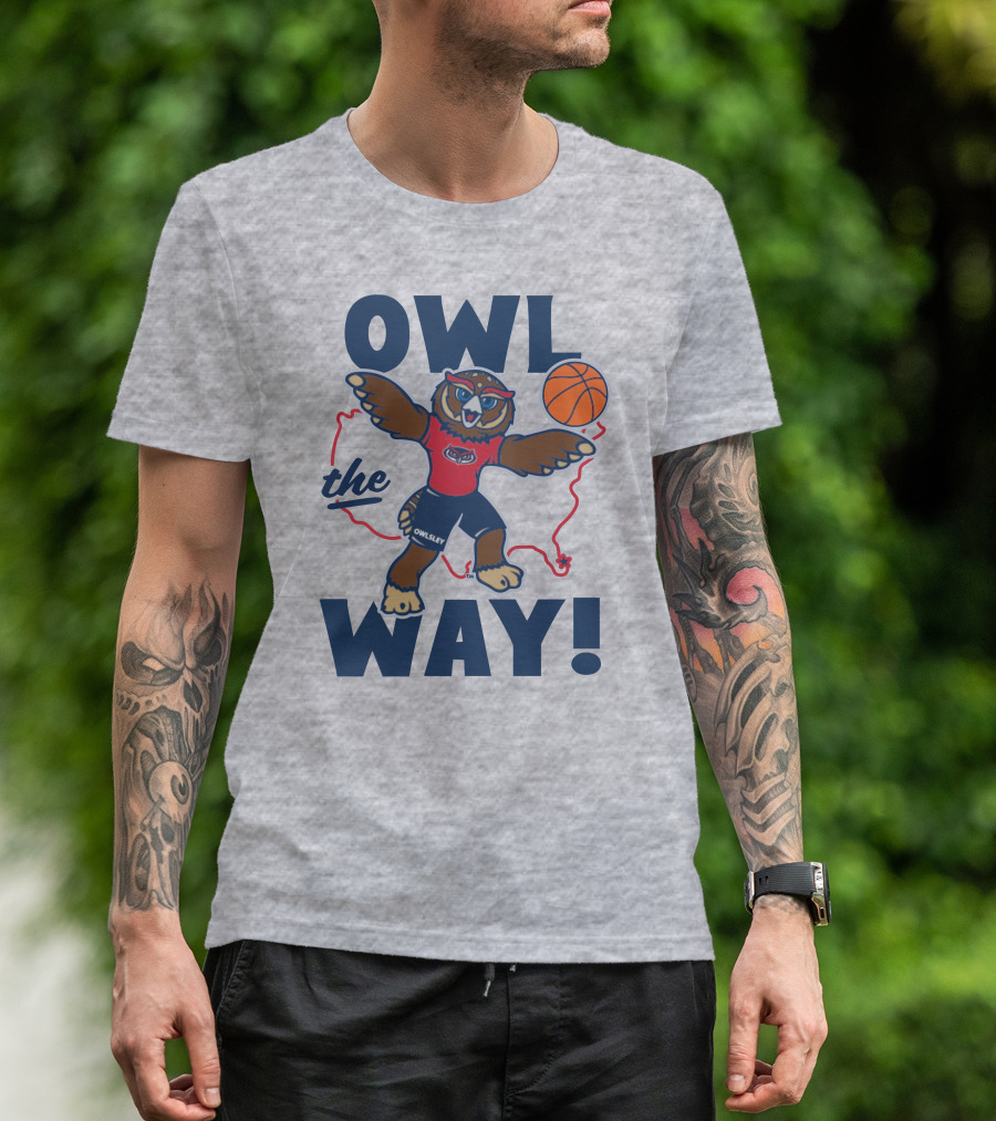 Owlsey Basketball Owl The Way Florida Atlantic T-Shirt