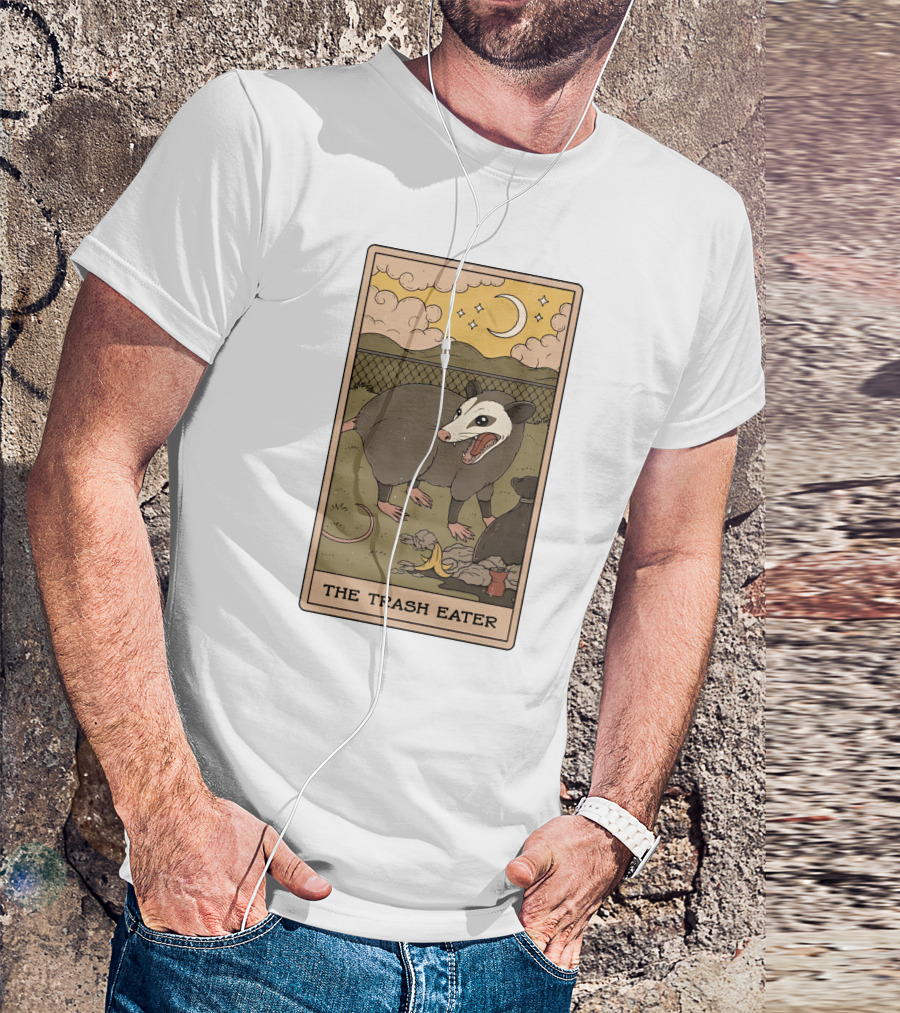 The Trash Eater Tarot Moon And Opossum Card T-Shirt