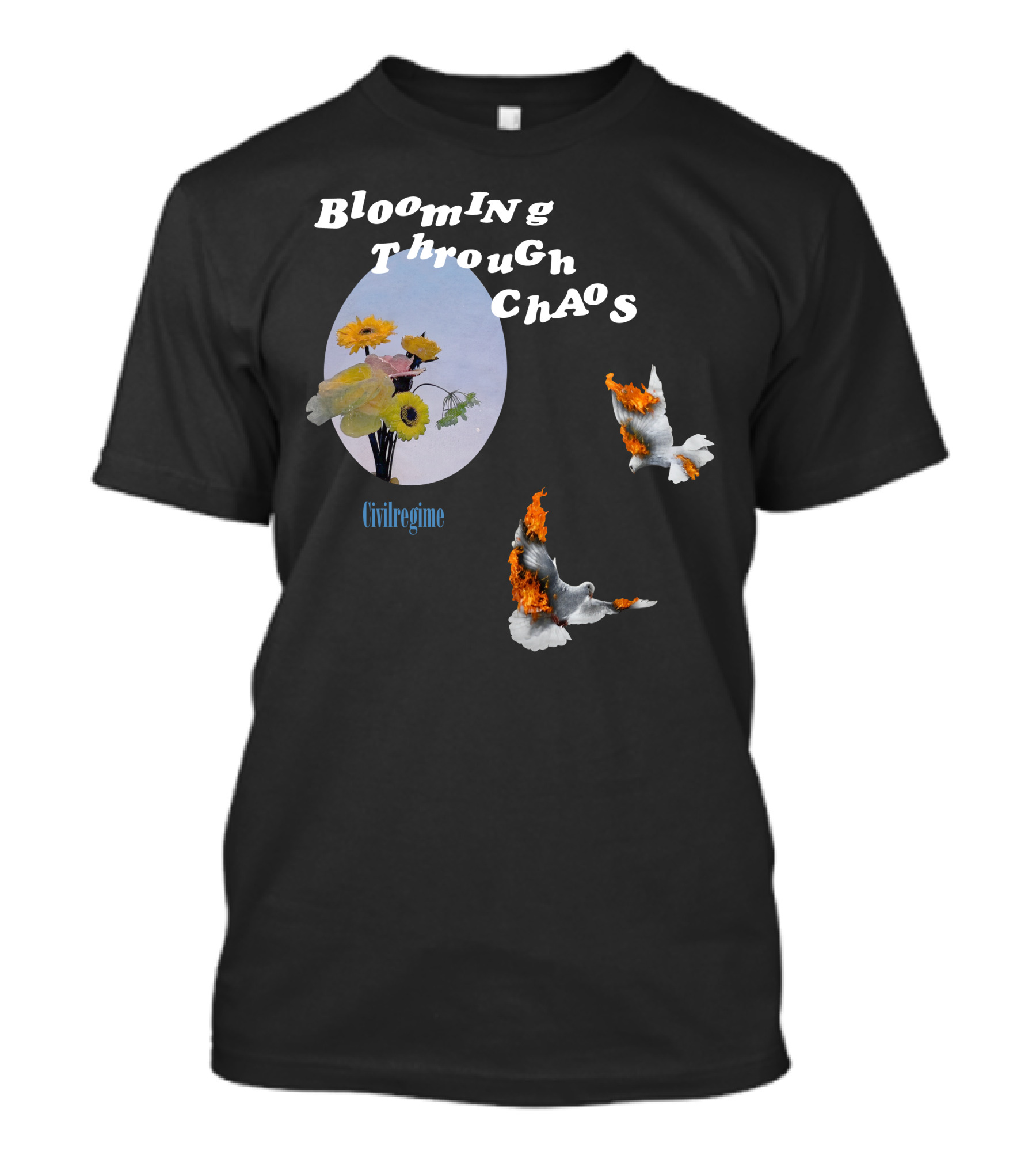 Darren Waller Blooming Through Chaos Civilregime Sunflowers And Burning Doves T-Shirt