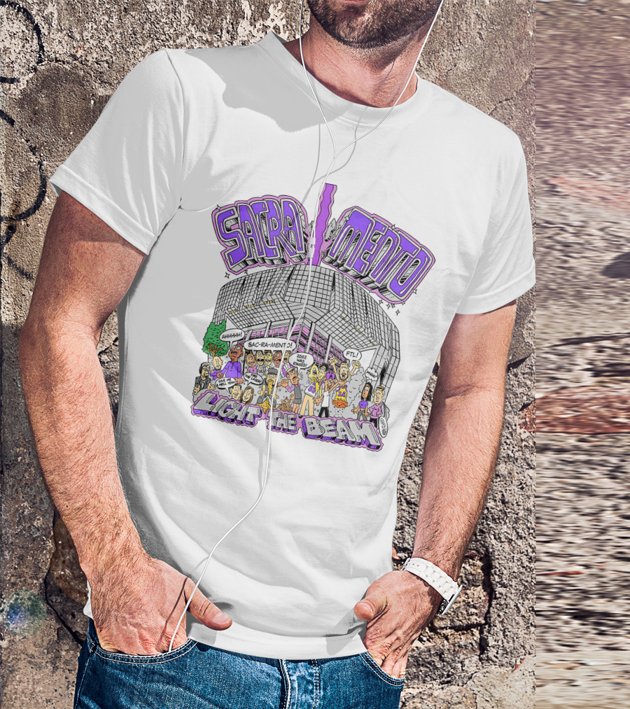 SACRA MENTO Light The Beam Midtownsac Crowd Excitement Energetic Atmosphere T-Shirt