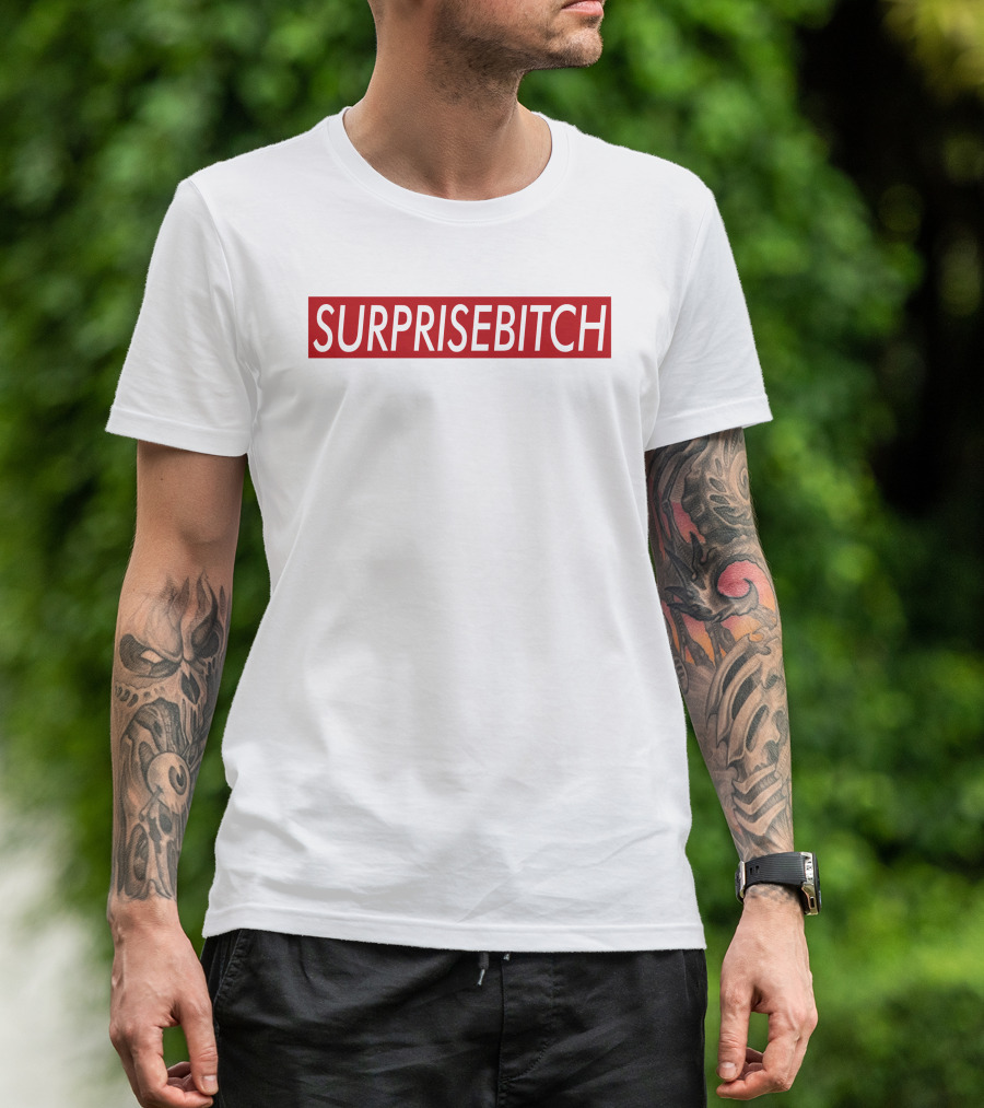 SURPRISEBITCH Bold Statement Red Block Lettering T-Shirt