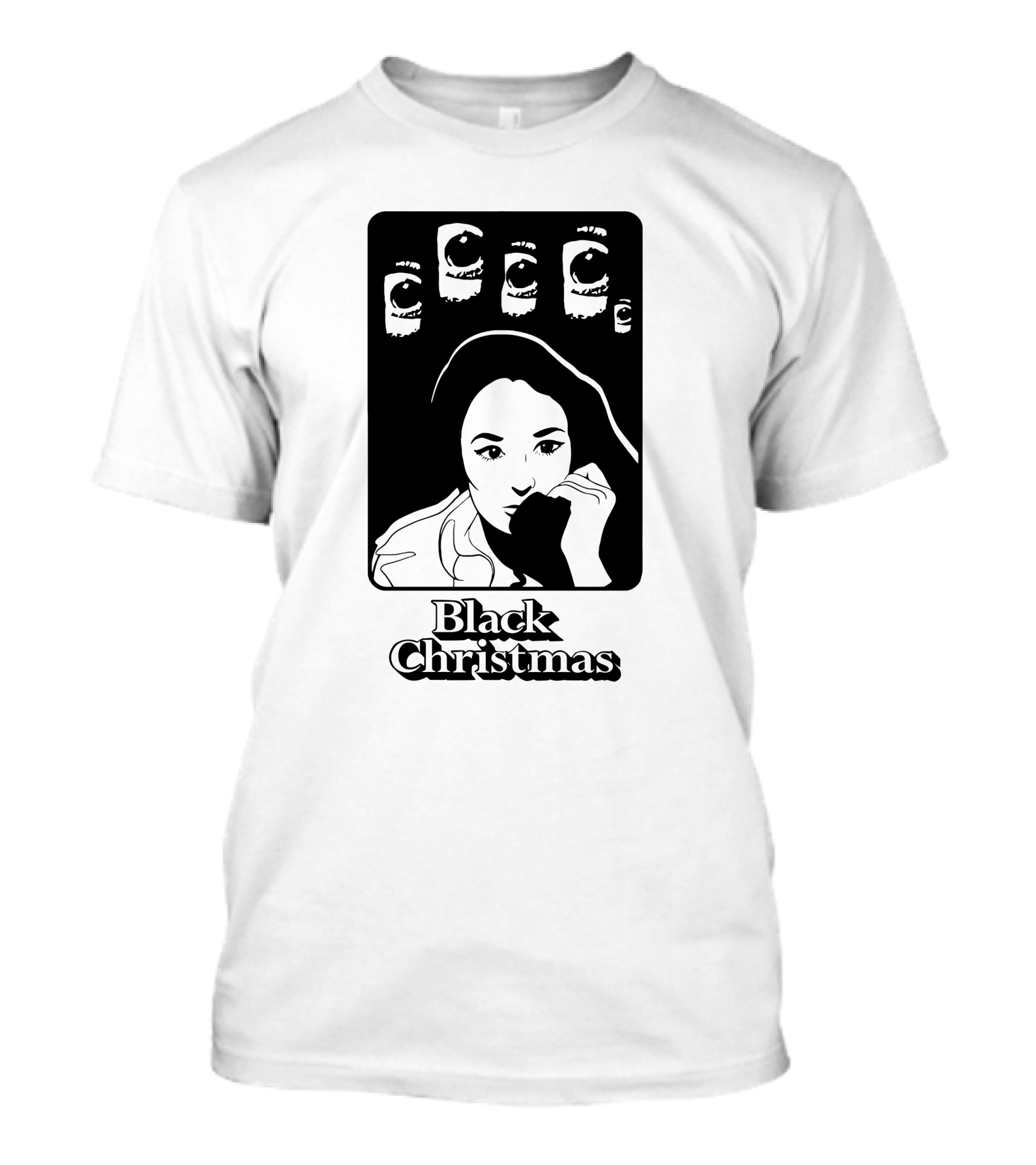 Black Christmas Woman With Multiple Eye Gaze T-Shirt