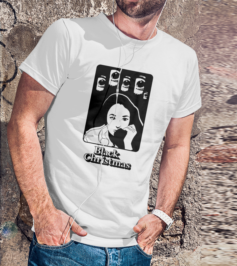 Black Christmas Woman With Multiple Eye Gaze T-Shirt
