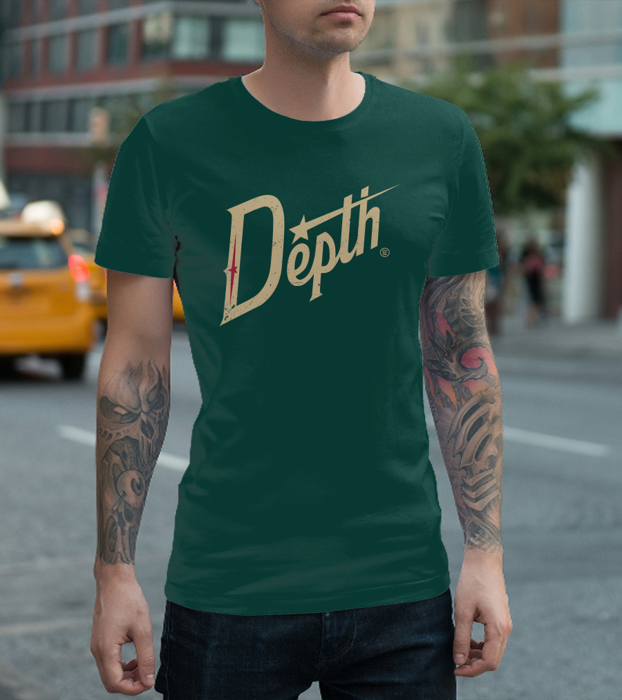 Depth Parody Vintage Style Text with Star Accent T-Shirt