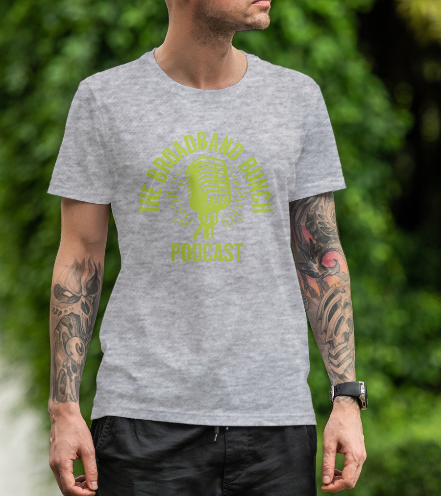 The Broadband Bunch Podcast Microphone T-Shirt