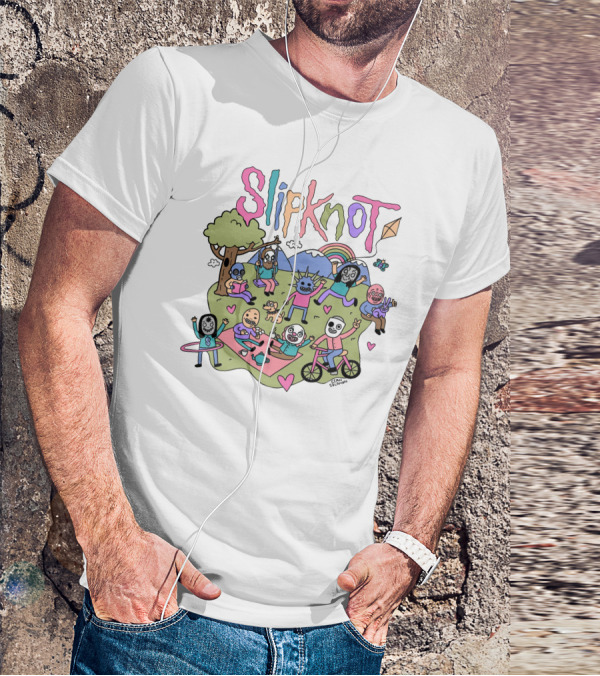 Slipknot Cute Cartoon Characters Park Scene T-Shirt