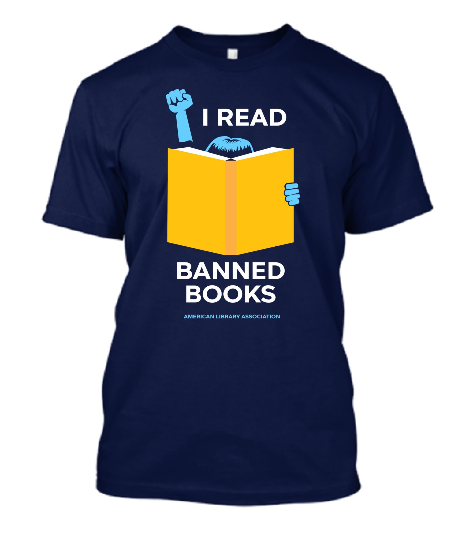I Read Banned Books Yellow Book Fist American Library Association T-Shirt