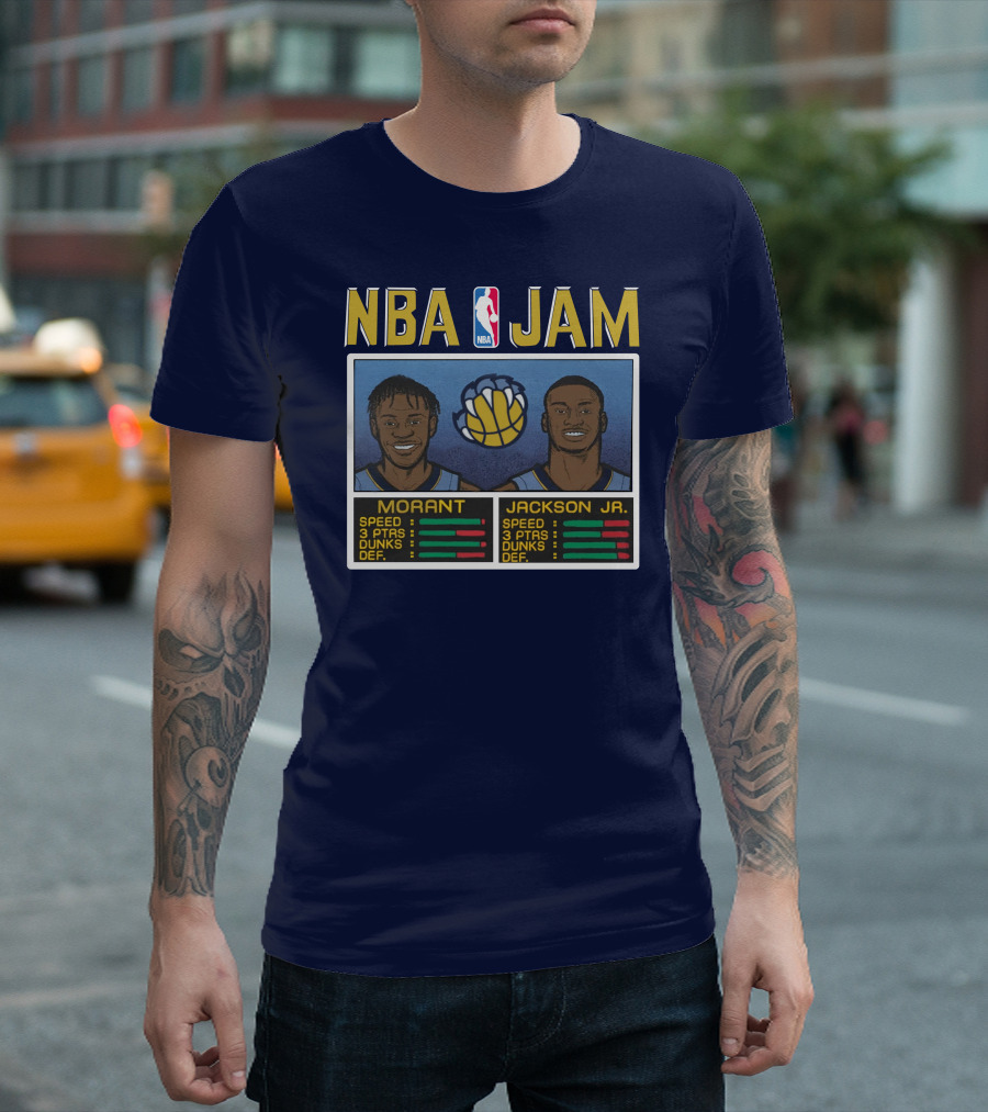 NBA Jam Morant Jackson Jr Player Stats Molly Morrison T-Shirt